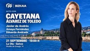 Cayetana Álvarez de Toledo interviene en un acto con afiliados en Getxo.