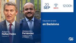 Alberto Núñez Feijóo y Alejandro Fernández clausuran un acto en Badalona