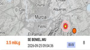 Terremoto en Murcia de M 3,5