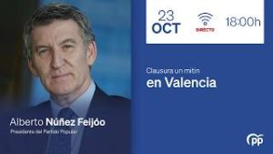 Alberto Núñez Feijóo clausura un mitin en Valencia