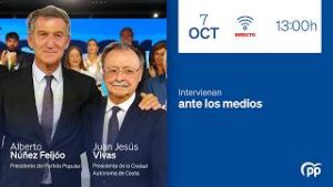 Alberto Núñez Feijóo y Juan Jesús Vivas realizan una intervención ante los medios