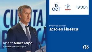 Feijóo interviene en un acto en Huesca